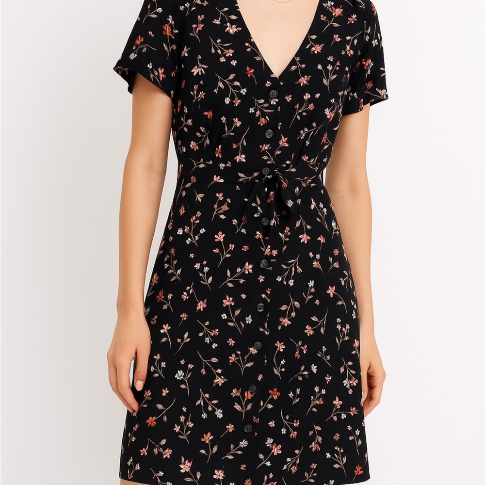 Madewell Button-Front Mini Dress in Drifting Flowers